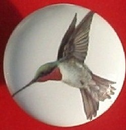 CERAMIC CABINET KNOB HUMMINGBIRD