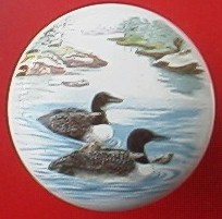 CERAMIC CABINET KNOB LOONS LOON