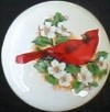 CERAMIC CABINET KNOBS CARDINAL BIRD
