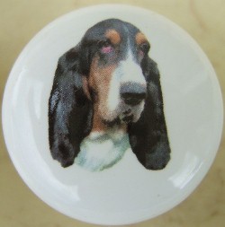 cabinet knob basset hounds