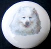 ceramic cabinet knob samoyed