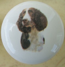 ceramic cabinet knob springer spaniel