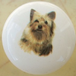ceramic cabinet knob yorkshire terrer 