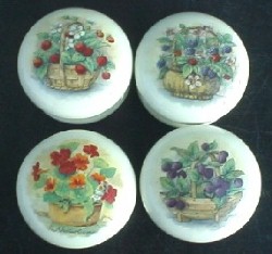 CERAMIC CABINET KNOB KNOBS FLOWER BASKETS