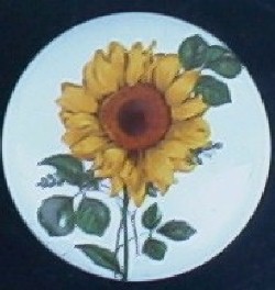 CERAMIC CABINET KNOB  SUNFLOWER SUN FLOWER