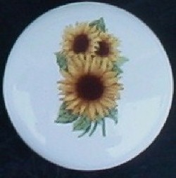 CERAMIC CABINET KNOB  SUNFLOWER SUN FLOWER