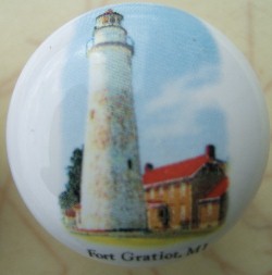 Cabinet Knob Lighthouse Fort Gratiat MI