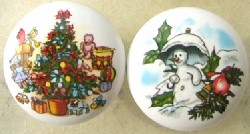 Cabinet Knob Snowman &amp; Tree