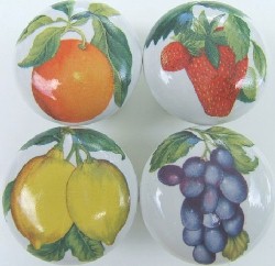 cabinet knobs fruit pears grapes berries strawberry