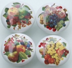 CERAMIC CABINET KNOB KNOBS FRUIT PEAR BERRY GRAPE