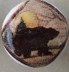CERAMIC CABINET KNOB KNOBS  WILDLIFE BEAR BLACK