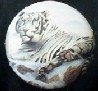 CERAMIC CABINET KNOB KNOBS  WILDLIFE WHITE TIGER