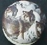 CERAMIC CABINET KNOB KNOBS  WILDLIFE WOLF WOLVES
